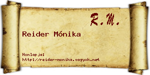 Reider Mónika névjegykártya